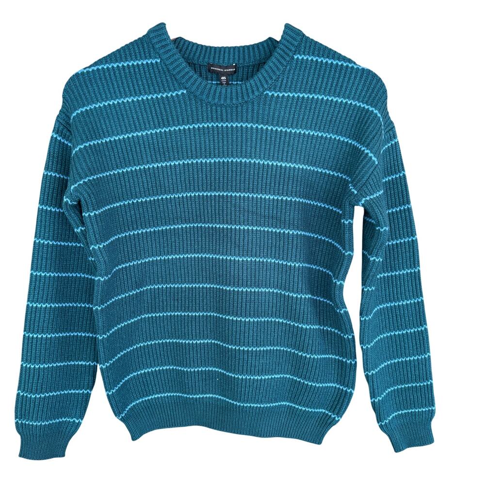 Universal Standard Striped Pullover Sweater 4XS NWT 2XS Green Blue Prep 90s Y2K